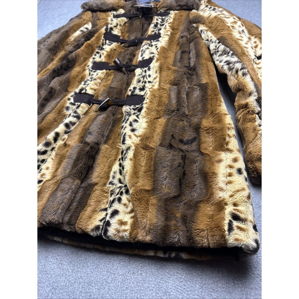 Dennis Basso Reversible Faux Fur Coat Womens XS Penny Lane Mob Wife Overcoat NWT - Picture 5 of 11